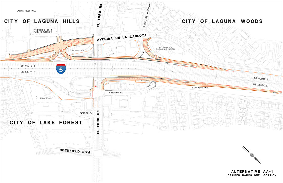 Plan view of Build Alternative 1