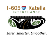 I-605 Katella Interchange logo with tagline Safer. Smarter. Smoother.