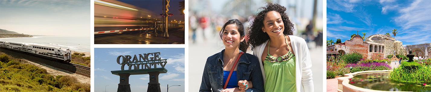 Orange County offers convenient travel via train and freeway from North to South