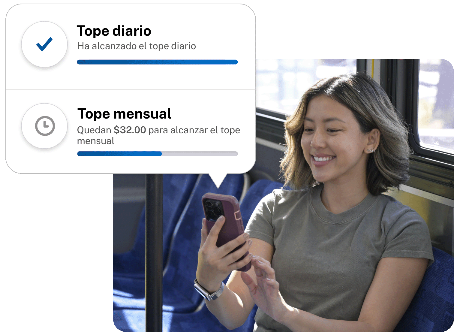 Photo of woman looking at notification on phone
