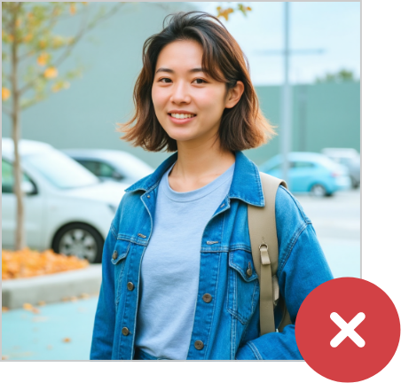 Unacceptable photo example